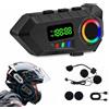 Dripio Auricolari Bluetooth 6.0 per casco da moto, grado di protezione IP65, batteria con autonomia di 40 ore, radio FM
