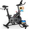 KM-Fit Cyclette da casa KM FIT, resistenza magnetica, Bluetooth, compatibile con FTMS, KINOMAP, ZWIFT, monitoraggio della frequenza cardiaca, portata massima 160 kg, peso 5 kg, volano