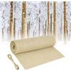 NUTKIT 6M*40CM Telo Termico Protettivo Antigelo, con Corde, Fascia di Iuta Naturale, Nastro di Iuta Come Protezione, Panno di Protezione antigelo e Gelo per Alberi arbusti Piante Invernali all'aperto