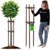 KADAX Supporto per albero da 150 cm, in legno robusto, per un fissaggio sicuro di giovani alberi e arbusti, supporto per piante in legno di faggio per giardino