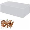 AXFZZRS Copertura per Mobili da Giardino, Telo Protettivo Rettangolare per Tavolo e Sedie da Esterni, 420D Oxford, Impermeabile & Antipolvere & Anti-UV & Resistente allo Strappo - Grigio - 220x90x80cm
