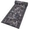 Mazovia Tappeto Passatoia Corridoio 67x200cm Nero Antracite Classico | Tappeto Passatoia per Cucina Lavanderia Camera da Letto Retrò Anni 90 Antiscivolo Base in Gomma Morbido Venduto al Metro