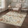 GENIMO Tappeto Lavabile in Lavatrice, 120x170 cm, Disegno Floreale, Beige | Lavabile in Lavatrice, Pelo Corto, Antiscivolo, Cucina, Camera da Letto, Entrata, Scendiletto, Ufficio