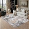 PureCozy Tappeto per soggiorno, 160 x 230 cm, grigio, rosso, lavabile | Tappeto lavabile, moderno, astratto, grande, antiscivolo, per camera da letto, sala da pranzo, ufficio