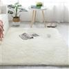 CSARPECT Moderno Tappeto Salotto Shaggy Morbido Fluffy Peloso finta pelliccia Carpet Non Perde Peli scendiletto Antiscivolo Fondo Tappeti Lavabile In Lavatrice Cameretta Camera Bambini (Bianco, 60 * 120cm)