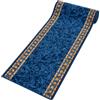 Mazovia Tappeto Passatoia Corridoio 67x250cm Blu Classico Retrò Anni 90 | Tappeto Passatoia per Cucina Lavanderia Camera da Letto Antiscivolo Base in Gomma Facile da Pulire Morbido Venduto al Metro