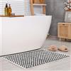 sarcia.eu Tappeto bagno a trecce bianco e turchese 50x80 cm - Microfibra felpata Assorbente, ALTA grammatura (Bianco-grigio)