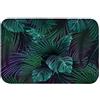 A.Monamour Tappetino per Il Bagno Antiscivolo Assorbente Morbido Foglie Di Palma Monstera Verde Tropicale Esotico Sfondo Scuro Disegnato A Mano Lavabile Tappeto Tappetini Doccia Cucina Zerbino 40x60cm