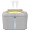 HZD Umidificatore Ambiente Bambini, 2L Umidificatore Camera da Letto | 20 dB Silenziosi per Camerette, Piante e Uffici, con Timer di Spegnimento Automatico e Funzione Luce Notturna (Grigio Chiaro)