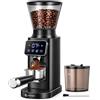 AMZCHEF Macinacaffè con 48 gradi di macinazione, macinino conico da 40 mm | Contenitore per fagioli da 300 g, antistatico, funzione di memoria, 1-40 secondi. Timer, 2-12 tazze, per portafiltro da 51-54