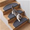 Jinfanshurich 15 tappetini semicircolari per gradini, 60 x 24 cm | Tappetino antiscivolo per scale, lavabile, per legno e piastrelle, adatto per interni