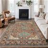 GENIMO Tappeto Persiano Vintage Classico Rosso 200 x 290 cm | Antiscivolo e Lavabile in Lavatrice, Pelo Corto Morbido per Soggiorno, Camera da letto, Cucina, Ingresso e Ufficio