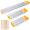 Caydo 3 spatole per emulsione a doppio bordo con 10 bastoncini di legno, 20,3 cm, 25,4 cm, 40,6 cm, strumento di rivestimento in alluminio per serigrafia