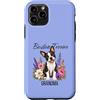 Bostie Terrier Grandmother Custodia per iPhone 11 Pro Boston Terrier Nonna Cute Floral Puppy Crown Flowers Dog
