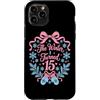 Winter Bow Birthday Designs Custodia per iPhone 11 Pro Guanti invernali per 15° compleanno, con fiocchi di neve e fiocco rosa