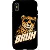 Funny Cheetah Design for Cool Youth Boys Custodia per iPhone X/XS Bruh Cheetah Cool Graphic Tee per bambini e ragazzi con stampa animalier