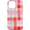 generic Custodia per iPhone 13 Pro Max Grafica Coquette Plaid Rosa Pastello