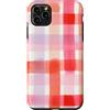 generic Custodia per iPhone 11 Pro Max Grafica Coquette Plaid Rosa Pastello