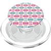 Angela Dow Designs Moderno design geometrico intrecciato in rosa e blu foglia di tè PopSockets PopGrip per MagSafe