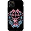 Winter Bow Birthday Designs Custodia per iPhone 11 Pro Max Guanti invernali per 16° compleanno, con fiocchi di neve e fiocco rosa
