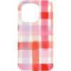 generic Custodia per iPhone 15 Pro Grafica Coquette Plaid Rosa Pastello