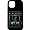 Christmas Cool Lit Gifts Co. Custodia per iPhone 15 Let's Get Lit Funny Brutto Natale