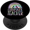 Matching Groovy 60s Style Teacher Spirit Insegnante di computer Bohemian Rainbow Estetica sana PopSockets PopGrip Adesivo