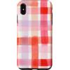 generic Custodia per iPhone XS Max Grafica Coquette Plaid Rosa Pastello
