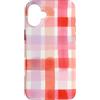 generic Custodia per iPhone 16 Plus Grafica Coquette Plaid Rosa Pastello