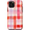 generic Custodia per iPhone 11 Pro Grafica Coquette Plaid Rosa Pastello