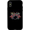 Rhythm Pulse Art Custodia per iPhone X/XS Batteria Battito cardiaco Ritmo Rosso Batteria Percussioni Musica Arte