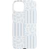 Botanical Leaves Quilted Studio Custodia per iPhone 15 Plus Trapunta Floreale Blu, Patchwork Botanico Azzurro