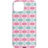 Angela Dow Designs Custodia per iPhone 15 Plus Moderno design geometrico intrecciato in rosa e blu foglia di tè
