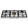 Bertazzoni Serie Professional P905CPROX Piano Cottura da Incasso 90 cm 5 Fuochi Gas con dual Wok centrale Acciaio Inox con griglie in ghisa