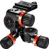 K&F Concept GD-3W Testa a 3 Vie, Testa a Sfera Fluida in metallo CNC, per Cavalletto per Macchina Fotografica, Stabilizzatore Fotocamera, Fotografia Professionale, Carico Max 6kg