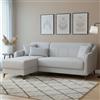 Dmora Divano Letto con Penisola Eneas 207x157 cm Beige Contenitore, Lavabile