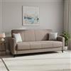 Dmora Divano Letto 3 Posti Ovidio 220x90 cm Marrone Contenitore di Apertura Click-clack, Lavabile