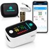 FARMAQO Saturimetro Da Dito Professionale Certificato FARMAQO Bluetooth con App iOS Android per Adulti e Bambini Schermo OLED Misuratore Ossigeno SpO₂ e BPM Alta Precisione