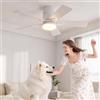 HYNHXBP Ventilatore da soffitto con luce LED, motore DC silenzioso, 6 velocità, funzione estate inverno, illuminazione LED 3000 K-6500 K,bianco: 42 pollici - 5 pale