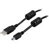 DELTACO Cavo USB 2.0 Tipo A Ha - Tipo Mini B Ha 2m, ferritkärnor, svar