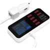 Dripio Caricabatterie USB a 8 porte con display LCD, 12-24V, con cavo di prolunga