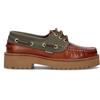 BARBOUR Scarpa barca donna marrone in pelle