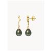 SO FINE PEARLS Orecchini fatti a mano in oro con perle di Tahiti Cerise - Nero