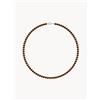 Compagnie Générale des Perles Collana in argento con perle Deep Chocolate - Marrone, Argento