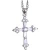 Rizilia Faith Croce Pietra Portafortuna CZ 18K Oro Bianco Placcato Collana | Multicolore Pietra Preziosa, Ciondolo Color Argento, Zircone Rotondo, Catena 45cm+5cm, Ipoallergenico Confezione Regalo
