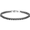 Tuscany Silver Bracciale a scatola scanalata ossidata in argento sterling unisex 20 cm