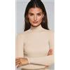Egi Lupetto Donna EGI in modal/cashmere a costine art. 5160 Bianco Latte