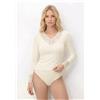 Egi Maglia Donna EGI scollatura a V con profilo in pizzo in modal/cashmere art. 5226 Bianco Latte