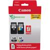 Canon Multipack 2pz cartuccia originale 540+541 (nero+colori) - inclusi 50 fogli carta fotografica 10x15cm, Inchiostro - 5225B013