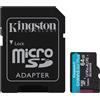 Kingston Scheda microSDXC Canvas Go Plus Gen4 200MB/s A2 U3 V30 da 64 GB + adattatore, Scheda di memoria - SDCG4/64GB